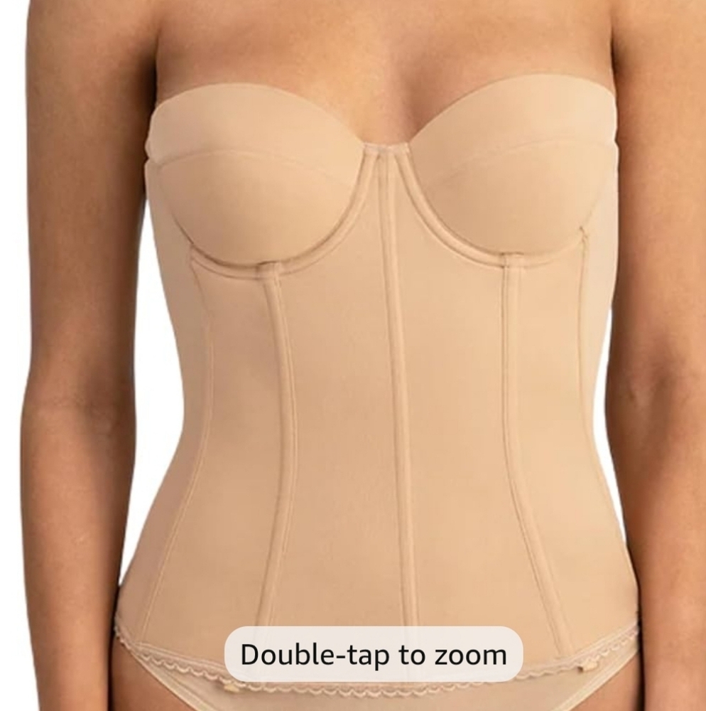 NWT 40D Dominique Beige Mocha Strapless Corset